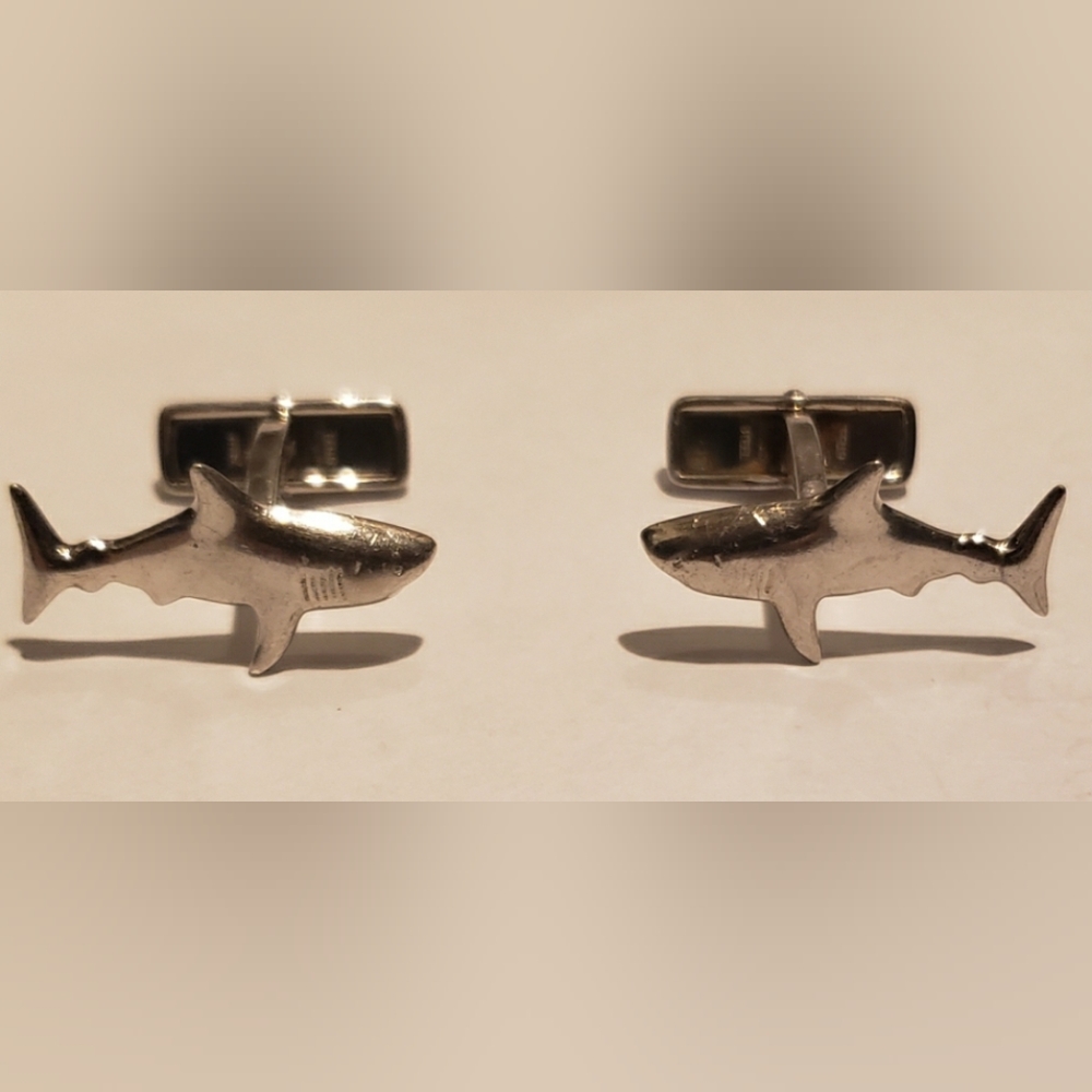 Dunhill Silver Shark Cuff Links